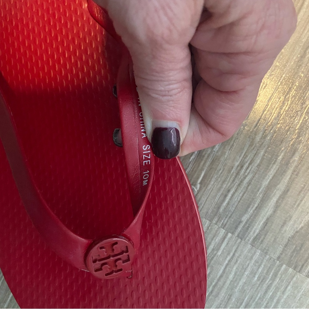 Tory Burch Vibrant Red Flip Flops - Picture 3 of 6